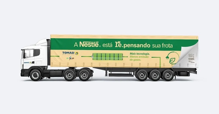 Tecnologia limpa: Tomasi e Nestlé testam eixo elétrico em carreta
