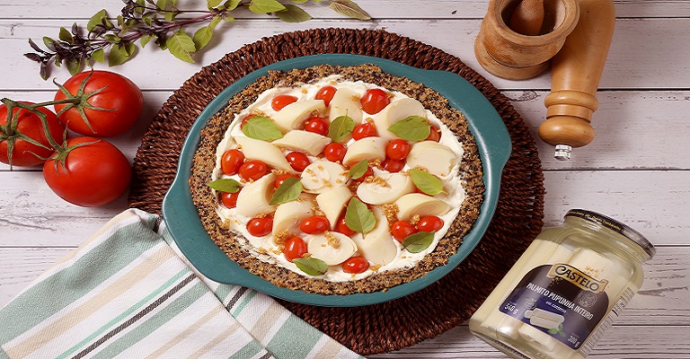 Torta de quinoa com palmito e “cream cheese”